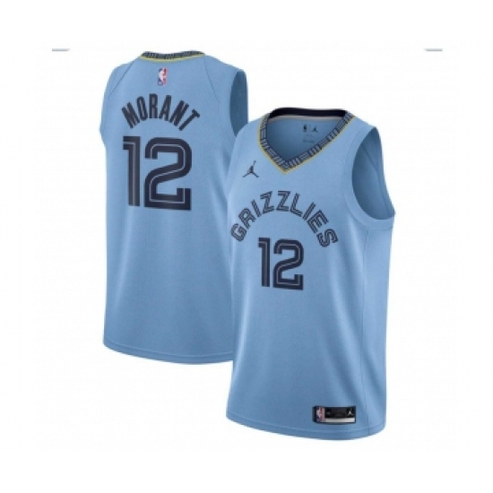 Youth Memphis Grizzlies #12 Ja Morant Blue Jordan Stitched Jersey