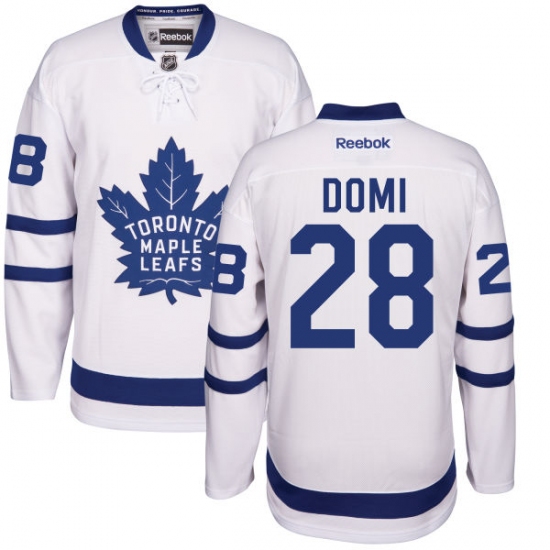 Women's Reebok Toronto Maple Leafs #28 Tie Domi Authentic White Away NHL Jersey - Ujersey