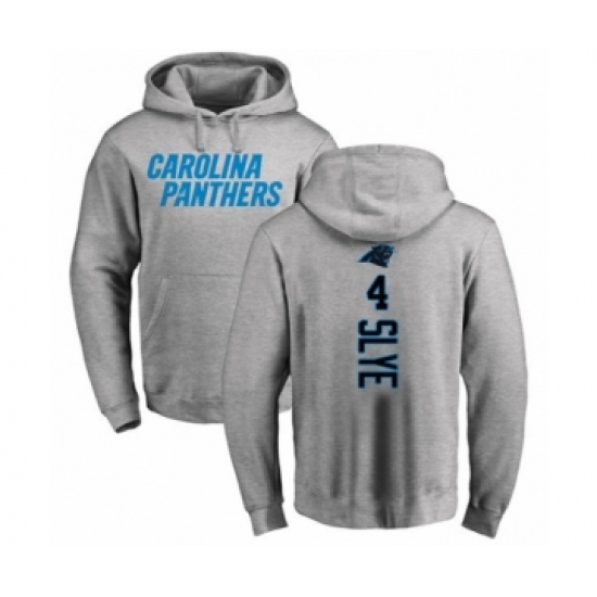 Football Carolina Panthers #4 Joey Slye Ash Backer Pullover Hoodie - Ujersey