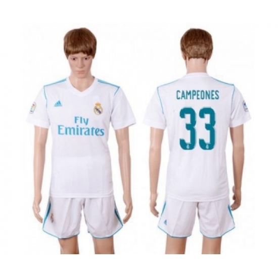 Real Madrid #33 Campeones Home Soccer Club Jersey