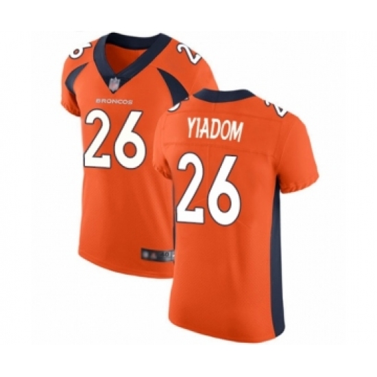 Men's Denver Broncos #26 Isaac Yiadom Orange Team Color Vapor Untouchable Elite Player Football Jersey - Ujersey