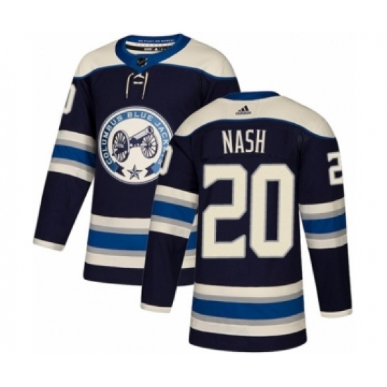 Men's Adidas Columbus Blue Jackets #20 Riley Nash Premier Navy Blue Alternate NHL Jersey - Ujersey