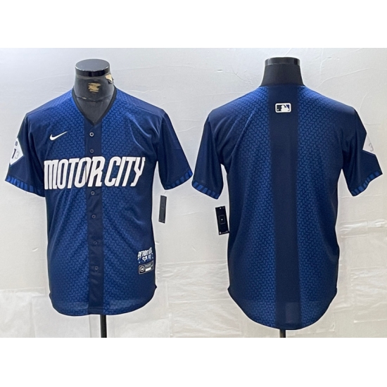 Men's Detroit Tigers Blank 2024 Navy City Connect Cool Base Limited Stitched Jersey - Ujersey