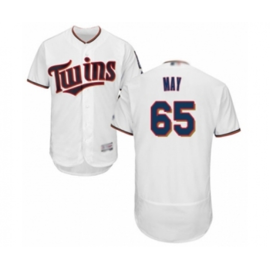 Men's Minnesota Twins #65 Trevor May White Home Flex Base Authentic Collection Baseball Player Jersey - Ujersey