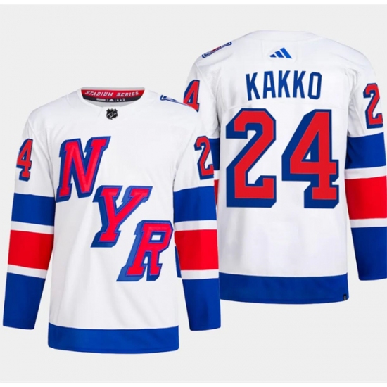 Men's New York Rangers #24 Kaapo Kakko White 2024 Stadium Series Stitched Jersey - Ujersey