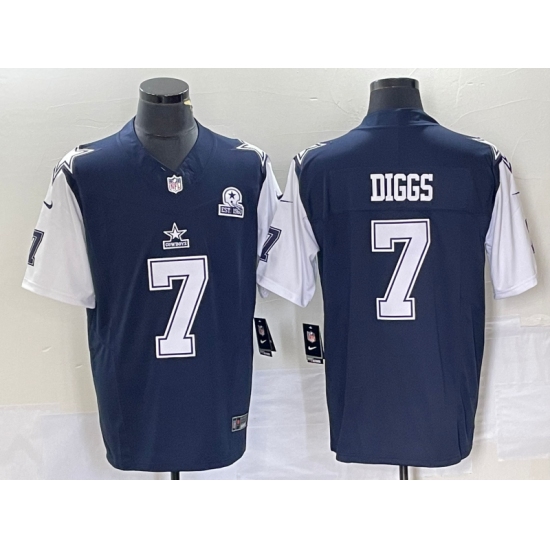 Men's Nike Dallas Cowboys #7 Trevon Diggs Navy Thanksgiving 2023 F.U.S.E. Stitched Football Jersey - Ujersey