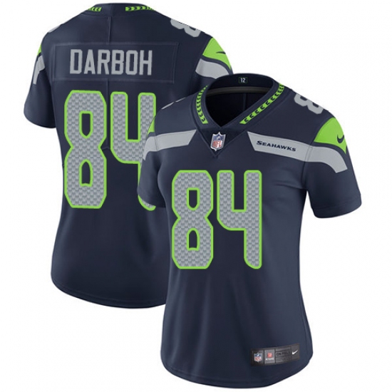 Women's Nike Seattle Seahawks #84 Amara Darboh Steel Blue Team Color Vapor Untouchable Limited Player NFL Jersey - Ujersey
