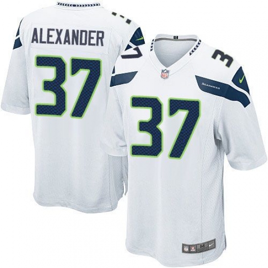 Men's Nike Seattle Seahawks #37 Shaun Alexander Game White NFL Jersey - Ujersey
