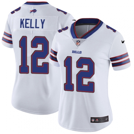 Women's Nike Buffalo Bills #12 Jim Kelly White Vapor Untouchable Limited Player NFL Jersey - Ujersey
