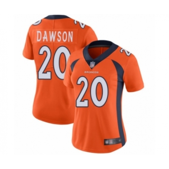 Women's Denver Broncos #20 Duke Dawson Orange Team Color Vapor Untouchable Limited Player Football Jersey - Ujersey