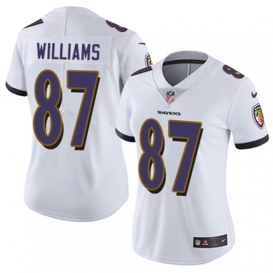 Women's Nike Baltimore Ravens #87 Maxx Williams White Vapor Untouchable Limited Player NFL Jersey - Ujersey