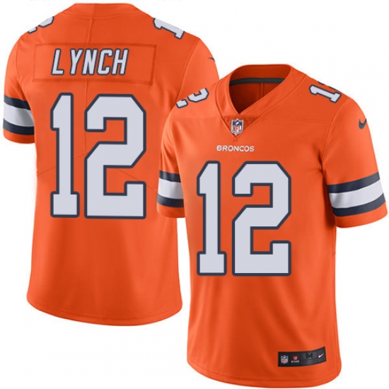 Men's Nike Denver Broncos #12 Paxton Lynch Limited Orange Rush Vapor Untouchable NFL Jersey - Ujersey
