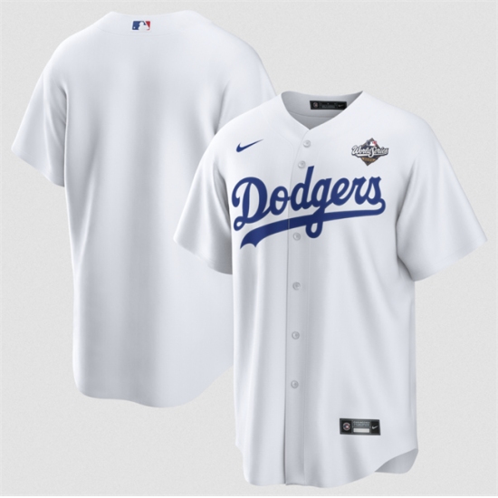 Men's Los Angeles Dodgers Blank White 2025 World Series Home Cool Base Stitched Baseball Jersey - Ujersey