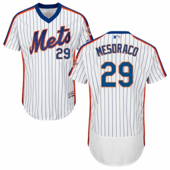 Men's Majestic New York Mets #29 Devin Mesoraco White Alternate Flex Base Authentic Collection MLB Jersey - Ujersey