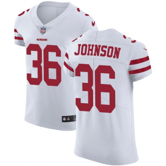 Men's Nike San Francisco 49ers #36 Dontae Johnson White Vapor Untouchable Elite Player NFL Jersey - Ujersey