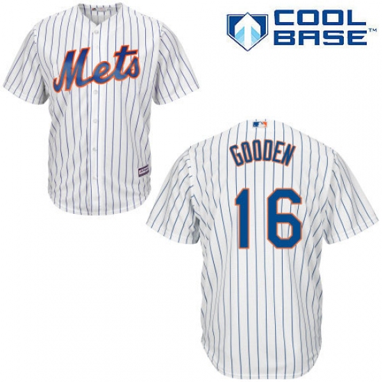 Men's Majestic New York Mets #16 Dwight Gooden Replica White Home Cool Base MLB Jersey - Ujersey