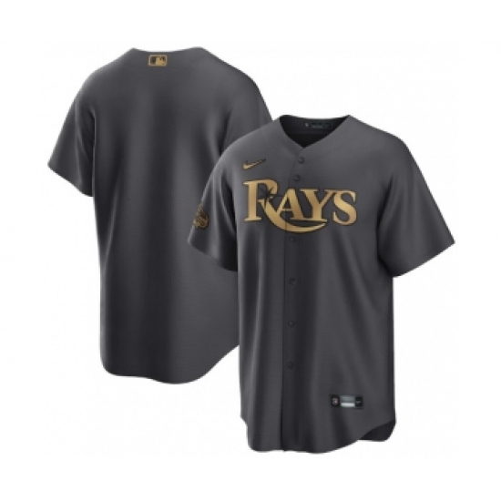 Men's Tampa Bay Rays Blank Charcoal 2022 All-Star Cool Base Stitched Baseball Jersey - Ujersey