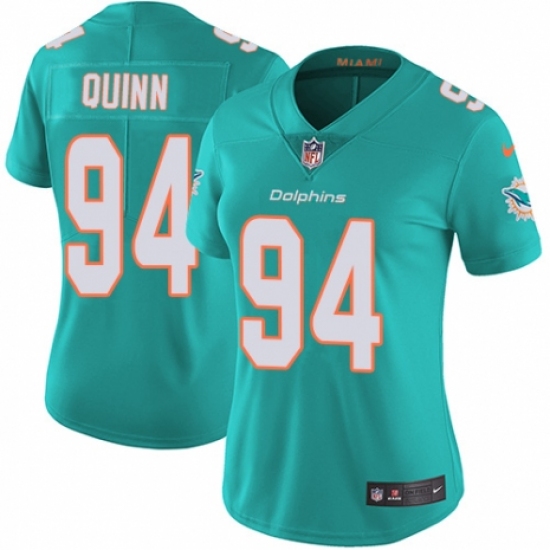 Women's Nike Miami Dolphins #94 Robert Quinn Aqua Green Team Color Vapor Untouchable Limited Player NFL Jersey - Ujersey