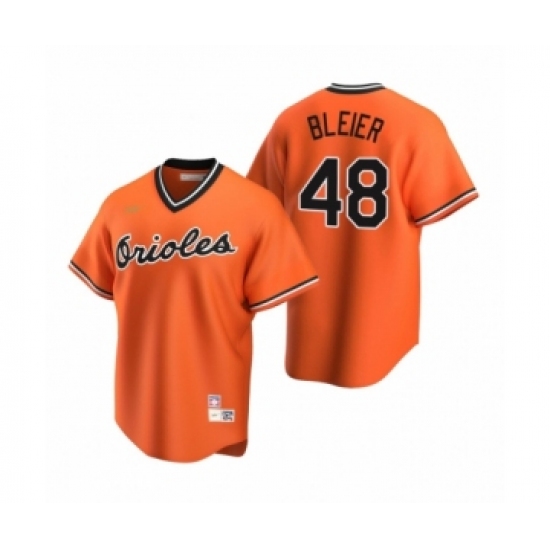 Women's Baltimore Orioles #48 Richard Bleier Nike Orange Cooperstown Collection Alternate Jersey - Ujersey