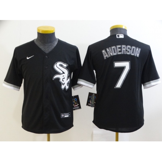 Youth Nike Chicago White Sox #7 Tim Anderson Black Alternate Stitched Baseball Jersey - Ujersey