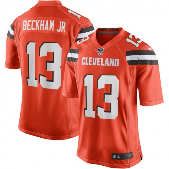 Men's Cleveland Browns #13 Odell Beckham Jr Nike Orange Game Jersey - Ujersey