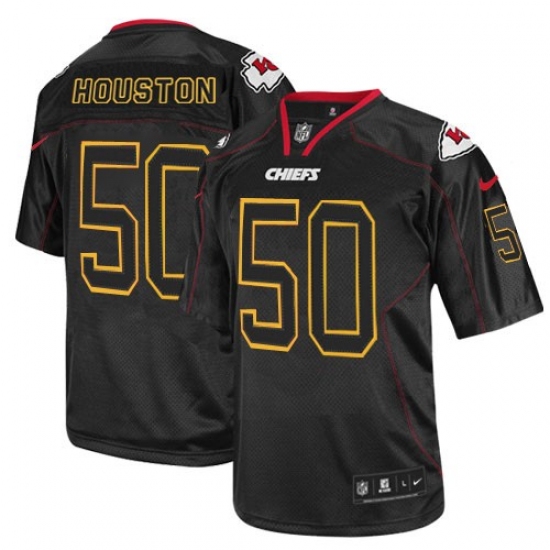 Men's Nike Kansas City Chiefs #50 Justin Houston Elite Lights Out Black NFL Jersey - Ujersey