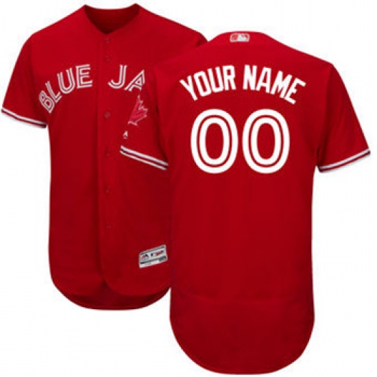 Men's Toronto Blue Jays Majestic Flex Base Authentic Collection Red Custom Jersey - Ujersey
