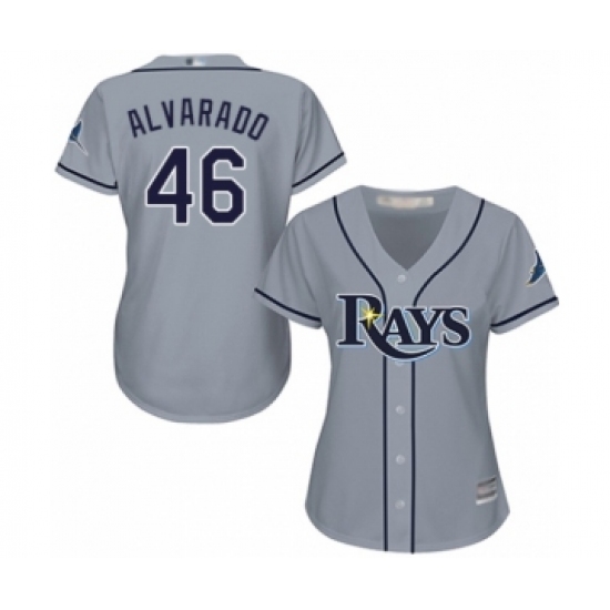 Women's Tampa Bay Rays #46 Jose Alvarado Authentic Grey Road Cool Base Baseball Player Jersey - Ujersey