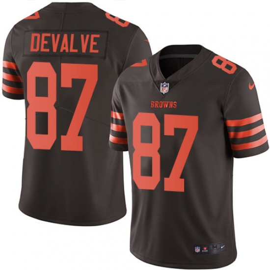 Youth Nike Cleveland Browns #87 Seth DeValve Limited Brown Rush Vapor Untouchable NFL Jersey - Ujersey