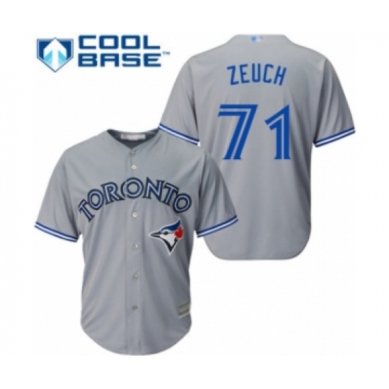 Youth Toronto Blue Jays #71 T.J. Zeuch Authentic Grey Road Baseball Player Jersey - Ujersey