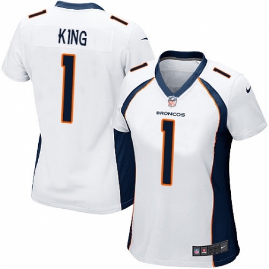 Women's Nike Denver Broncos #1 Marquette King Game White NFL Jersey - Ujersey
