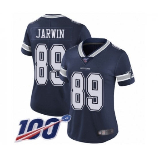 Women's Dallas Cowboys #89 Blake Jarwin Navy Blue Team Color Vapor Untouchable Limited Player 100th Season Football Jersey - Ujersey
