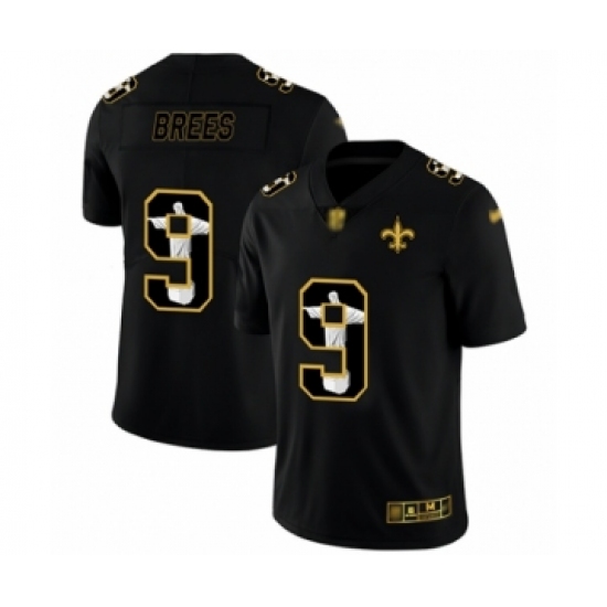 Men's New Orleans Saints #9 Drew Brees Black Jesus Faith Limited Football Jersey - Ujersey