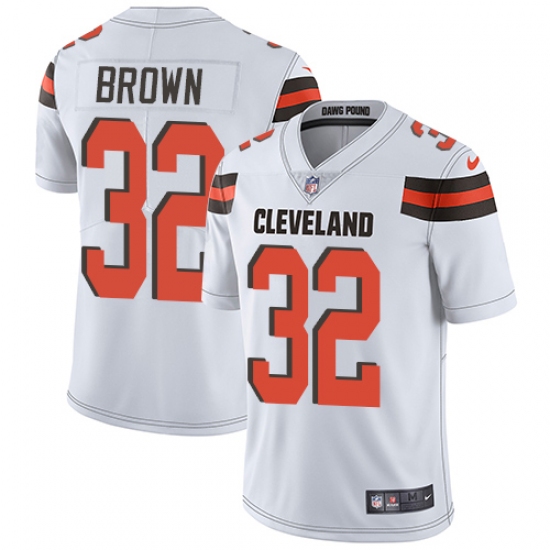 Men's Nike Cleveland Browns #32 Jim Brown White Vapor Untouchable Limited Player NFL Jersey - Ujersey