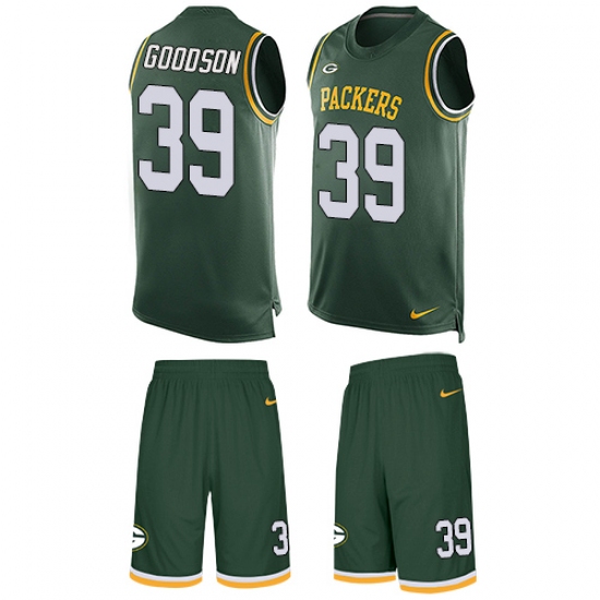 Men's Nike Green Bay Packers #39 Demetri Goodson Limited Green Tank Top Suit NFL Jersey - Ujersey