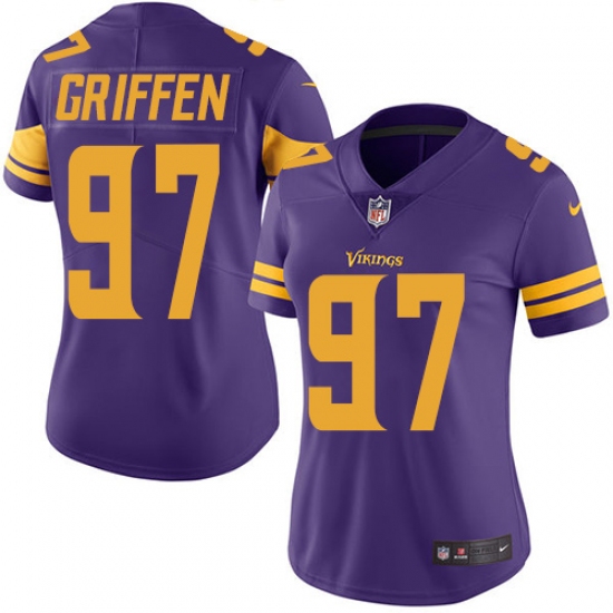 Women's Nike Minnesota Vikings #97 Everson Griffen Limited Purple Rush Vapor Untouchable NFL Jersey - Ujersey