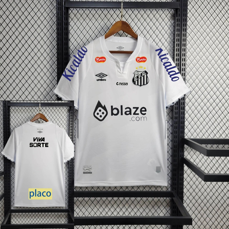 Santos FC Soccer Jersey Home Custom Shirt All Sponsor 2024 - Ujersey NHL