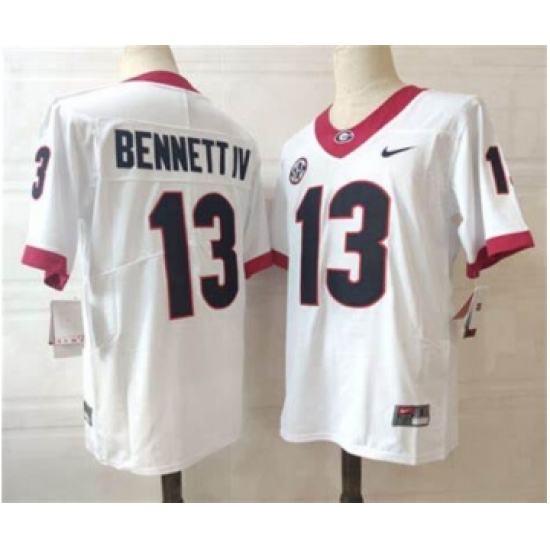 Men's Georgia Bulldogs #13 Stetson Bennett IV White 2022 Vapor Untouchable Stitched Nike NCAA Jersey - Ujersey