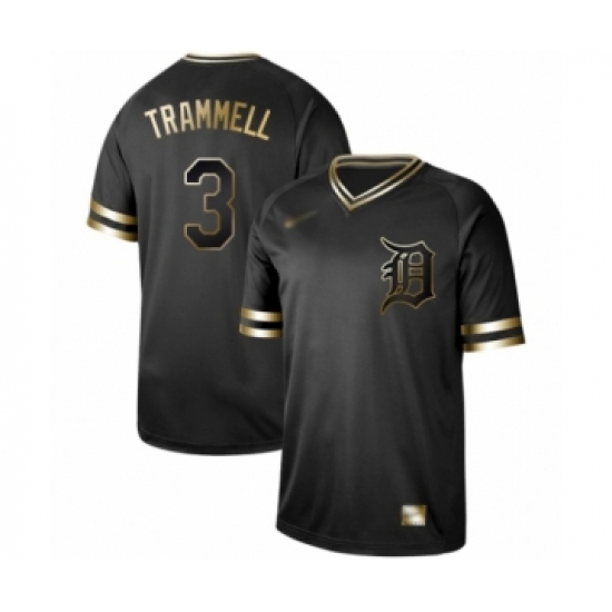 Men's Detroit Tigers #3 Alan Trammell Authentic Black Gold Fashion Baseball Jersey - Ujersey
