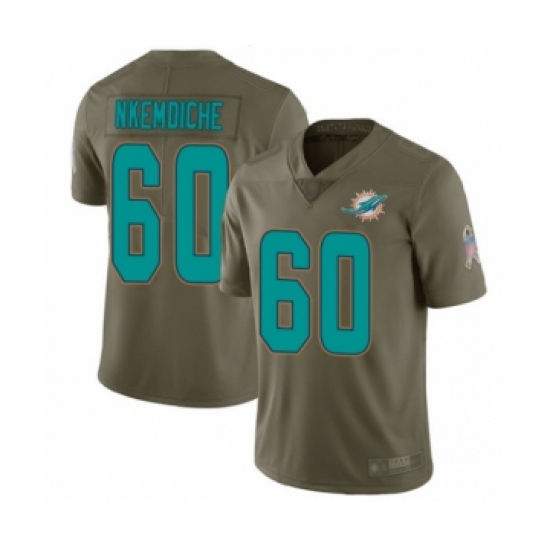 Youth Miami Dolphins #60 Robert Nkemdiche Limited Olive 2017 Salute to Service Football Jersey - Ujersey
