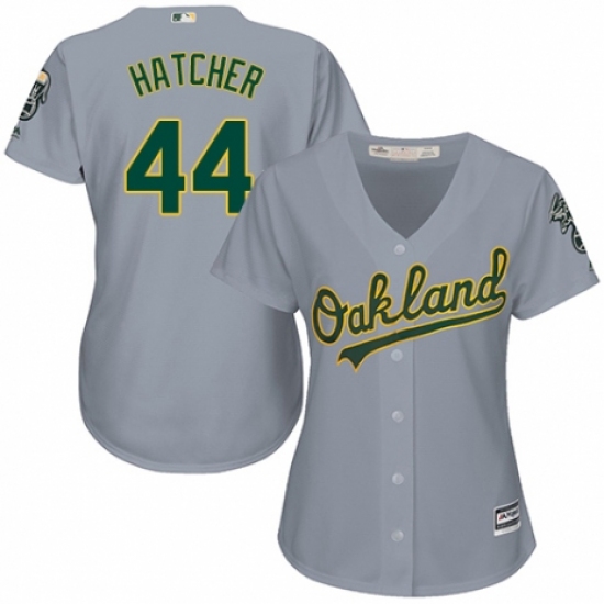 Women's Majestic Oakland Athletics #44 Chris Hatcher Authentic Grey Road Cool Base MLB Jersey - Ujersey
