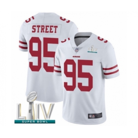 Men's San Francisco 49ers #95 Kentavius Street White Vapor Untouchable Limited Player Super Bowl LIV Bound Football Jersey