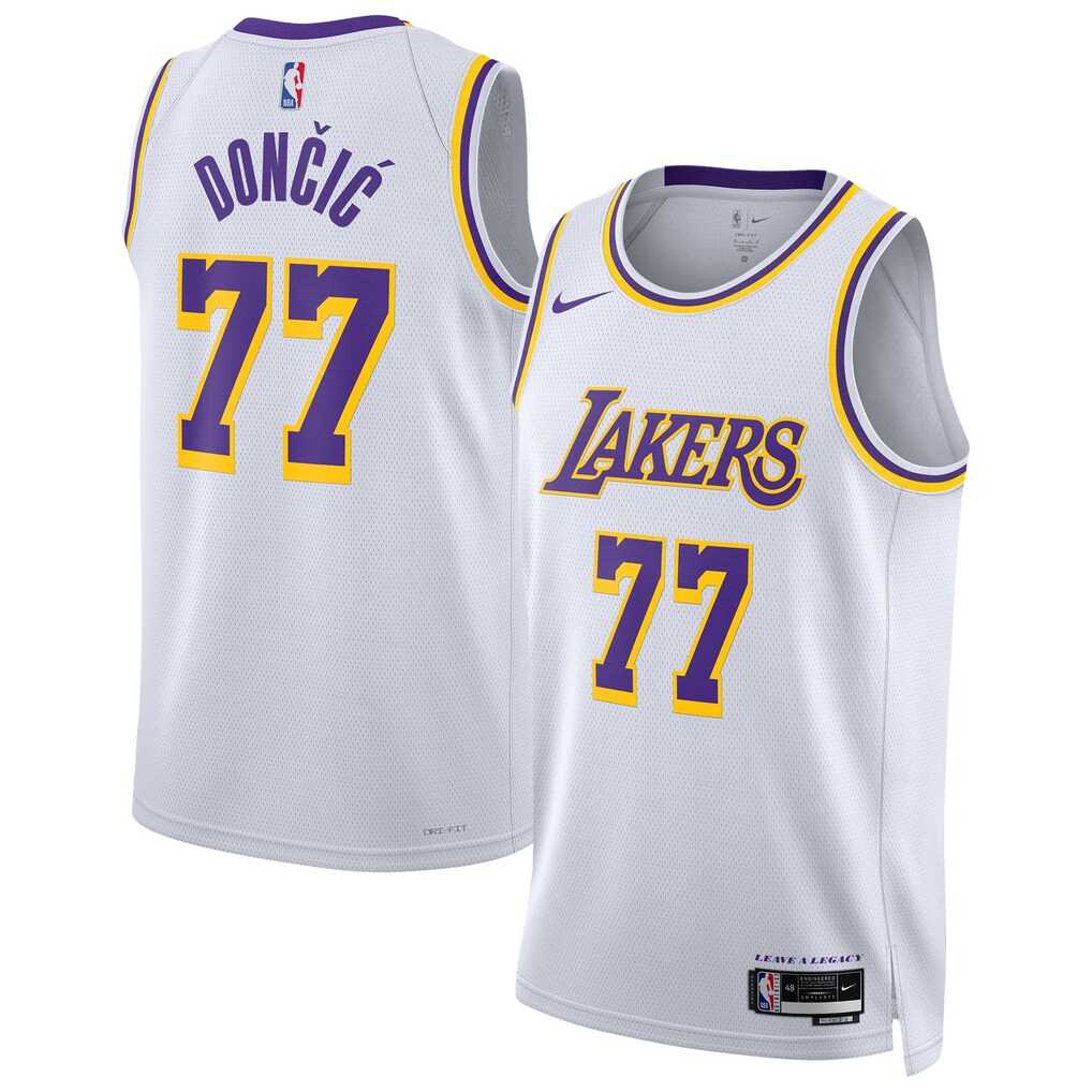 Unisex Los Angeles Lakers Luka Dončić Nike White Swingman Jersey - Association Edition - Ujersey