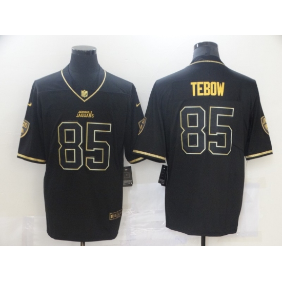 Men's Jacksonville Jaguars #85 Tim Tebow Black Gold Nike Teal Limited Jersey - Ujersey