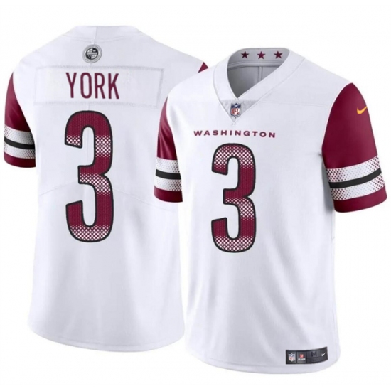 Men's Washington Commanders #3 Cade York White 2024 Vapor Limited Football Stitched Jersey - Ujersey