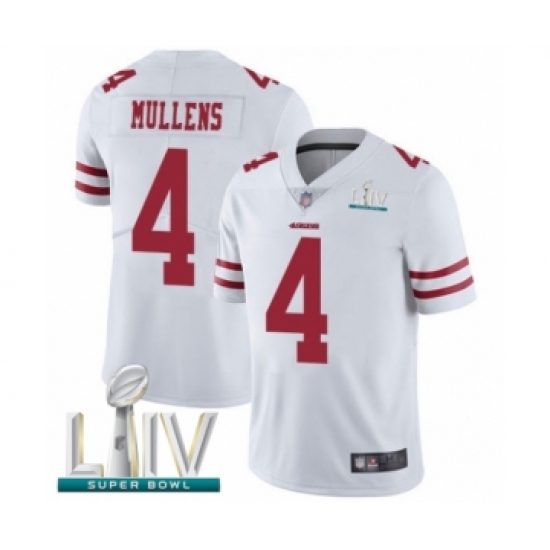 Youth San Francisco 49ers #4 Nick Mullens White Vapor Untouchable Limited Player Super Bowl LIV Bound Football Jersey - Ujersey