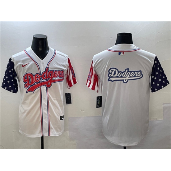 Men's Los Angeles Dodgers Team Big Logo White Limited Stitched Baseball Jersey - Ujersey
