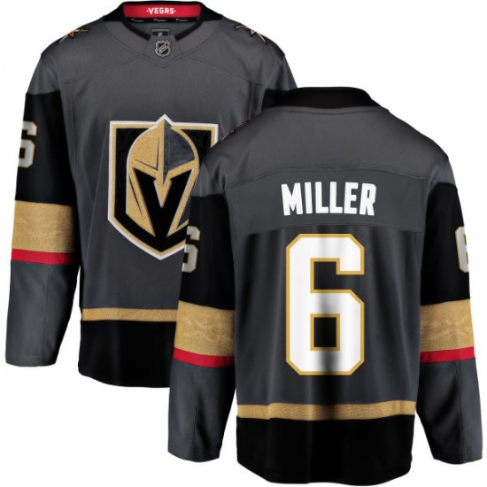 Youth Vegas Golden Knights #6 Colin Miller Authentic Black Home Fanatics Branded Breakaway NHL Jersey