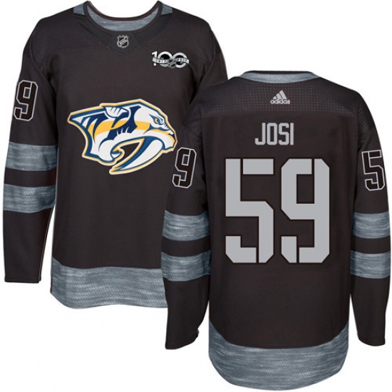 Men's Adidas Nashville Predators #59 Roman Josi Authentic Black 1917-2017 100th Anniversary NHL Jersey - Ujersey