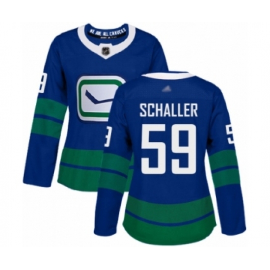 Women's Vancouver Canucks #59 Tim Schaller Authentic Royal Blue Alternate Hockey Jersey - Ujersey